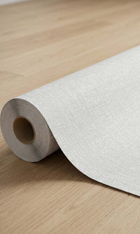 Pale Grey Plain Linen Commercial Wallpaper C7527