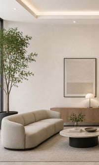 Calming Cream Plain Linen Commercial Wallpaper C7528