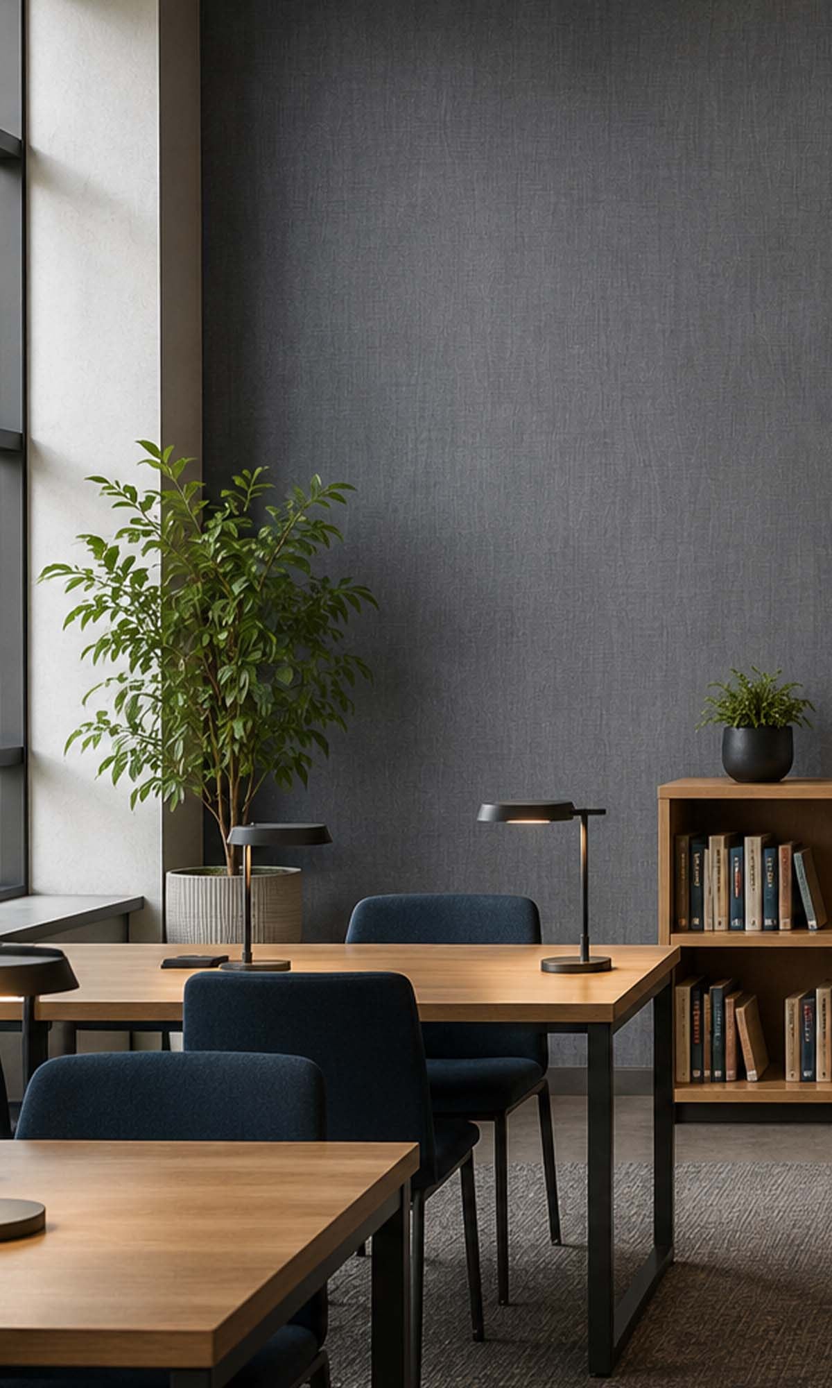 Grey Metallic Embossed Commercial Wallpaper C7535