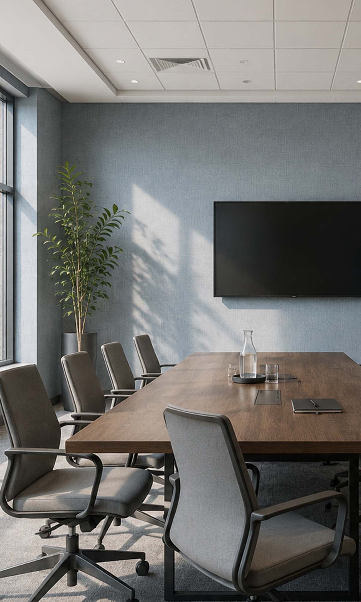 Light Blue Interweave Commercial Wallpaper C7538