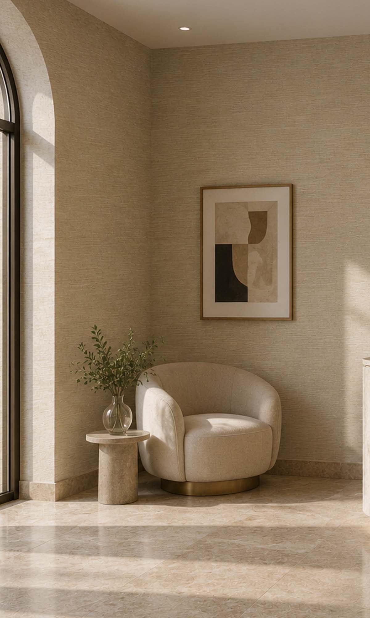 Brown Grasscloth Commercial Wallpaper C7539