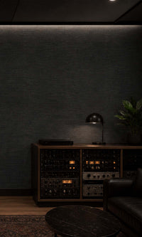 Black Grasscloth Commercial Wallpaper C7541