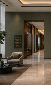 Beige Linen Fabric-back Commercial Wallpaper C7545