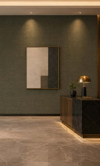 Beige Linen Fabric-back Commercial Wallpaper C7545