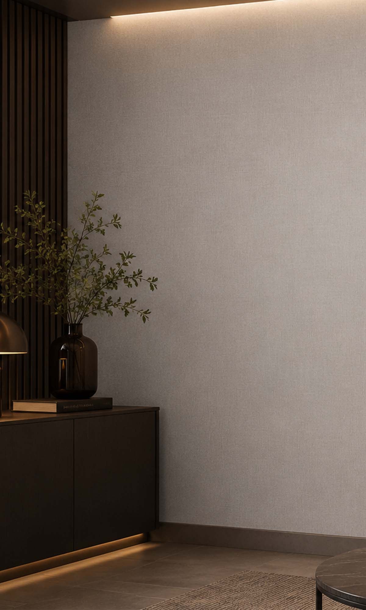 Cream Linen Fabric-back Commercial Wallpaper C7546