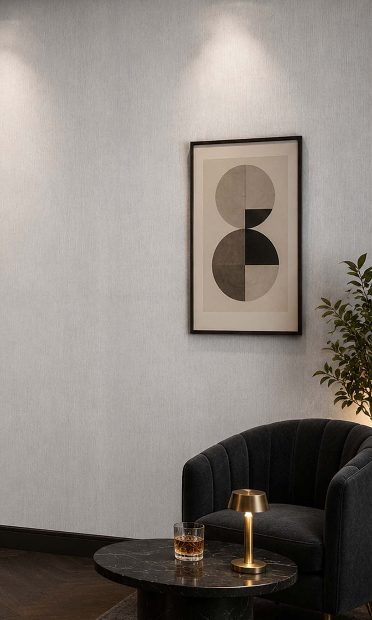 Grey Linen Vinyl Commercial Wallpaper C7549