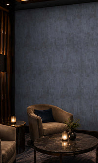 Blue & Grey Linen Vinyl Commercial Wallpaper C7550