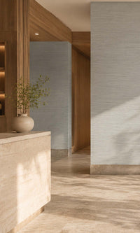 Cove Grey Horizontal Line Textured Vinyl Commercial Wallpaper C7554