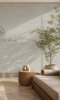 Cove Grey Horizontal Line Textured Vinyl Commercial Wallpaper C7554