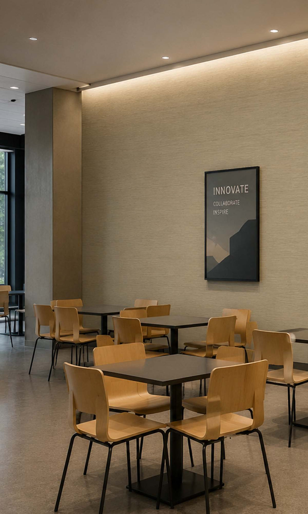 Brown Horizontal Line Textured Vinyl Commercial Wallpaper C7557
