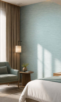 Green Horizontal Line Textured Vinyl Commercial Wallpaper C7558