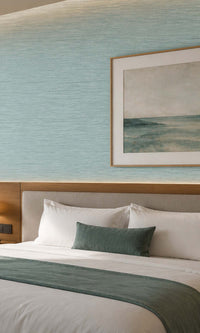 Green Horizontal Line Textured Vinyl Commercial Wallpaper C7558