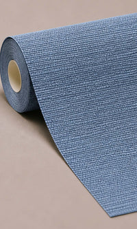 Blue  Horizontal Line Textured Vinyl Commercial Wallpaper C7559