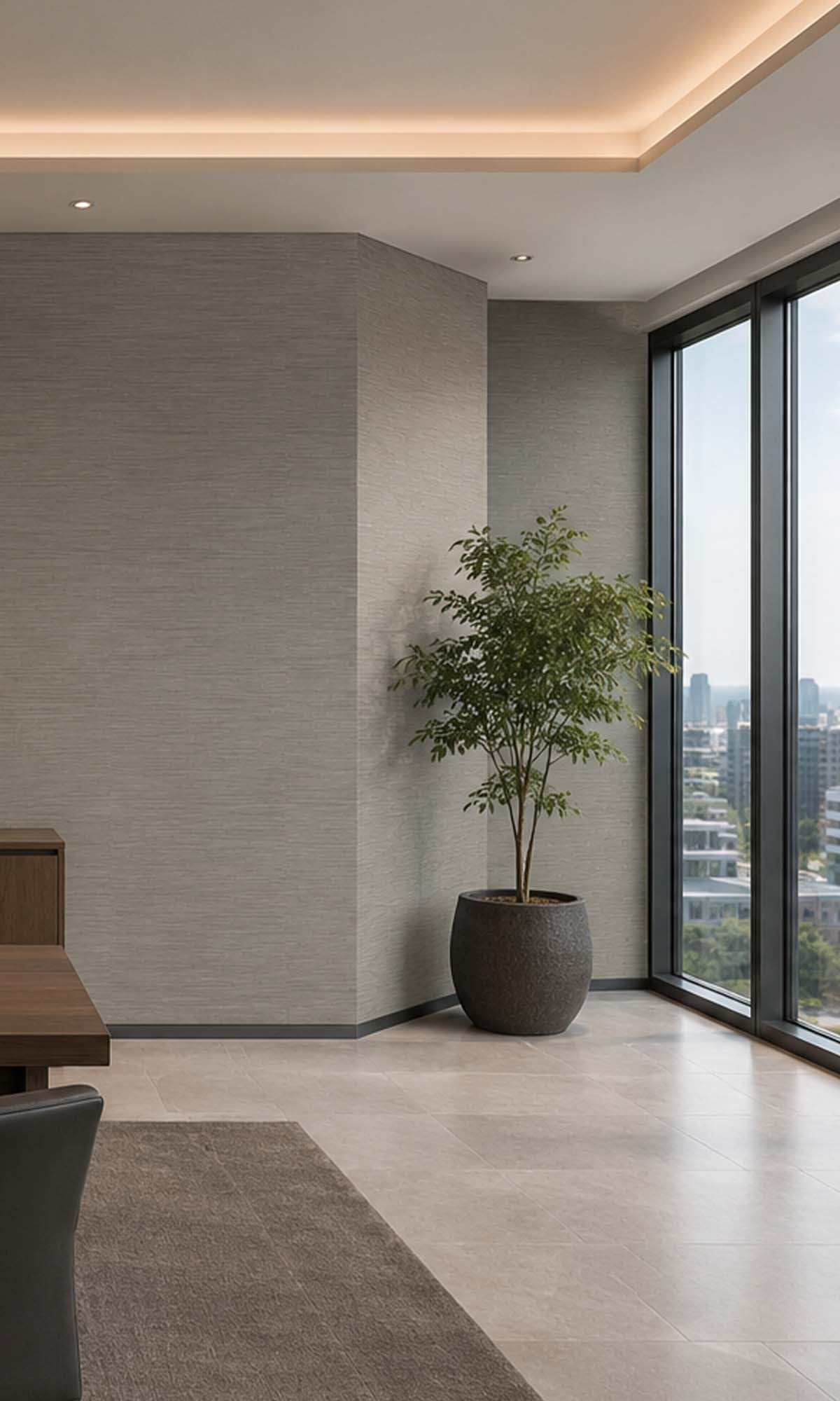 Cedar Wood Horizontal Line Textured Vinyl Commercial Wallpaper C7560