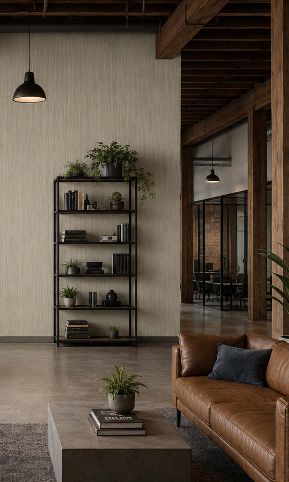 Taupe Basic Textured Vinyl Commercial Wallpaper C7569