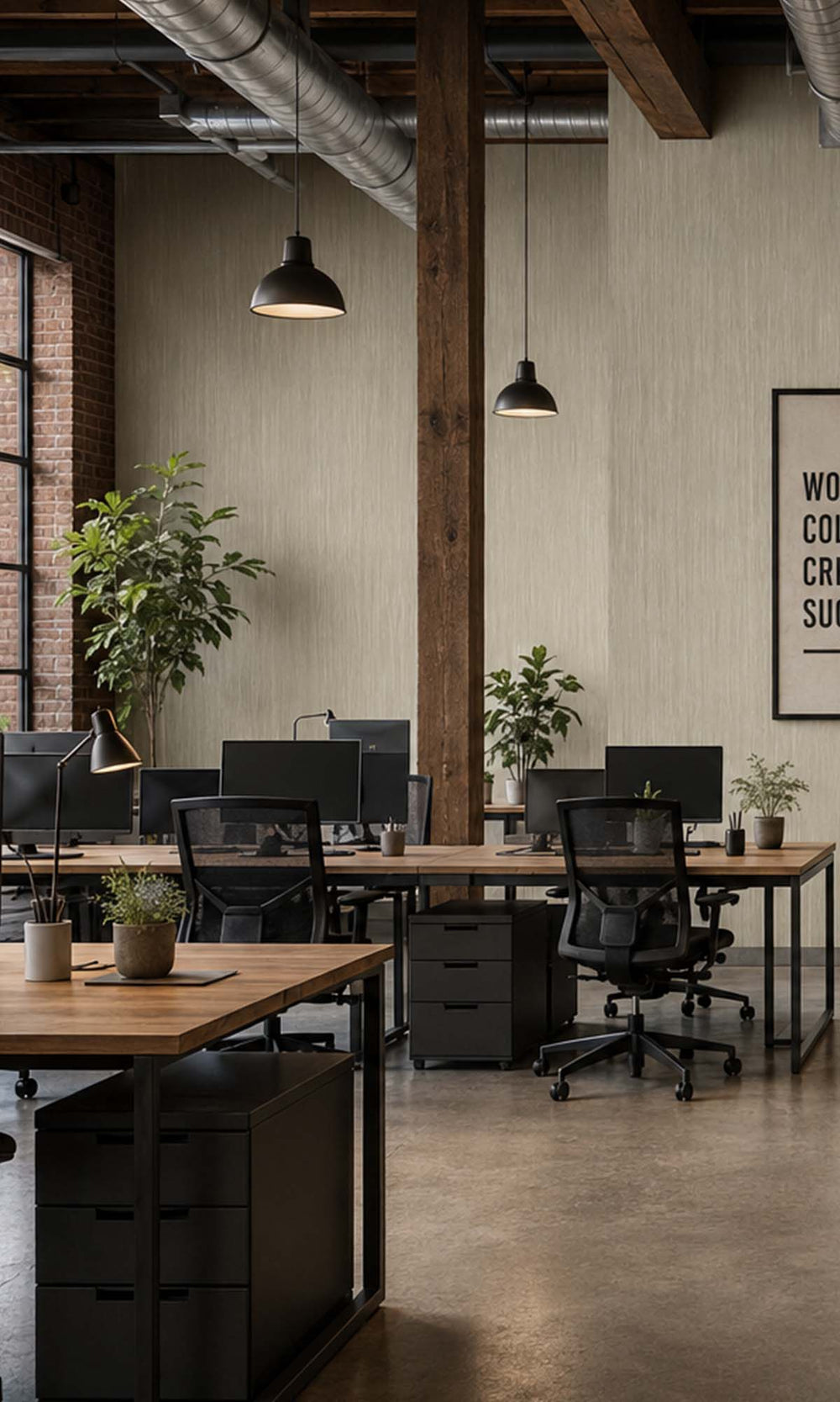 Taupe Basic Textured Vinyl Commercial Wallpaper C7569