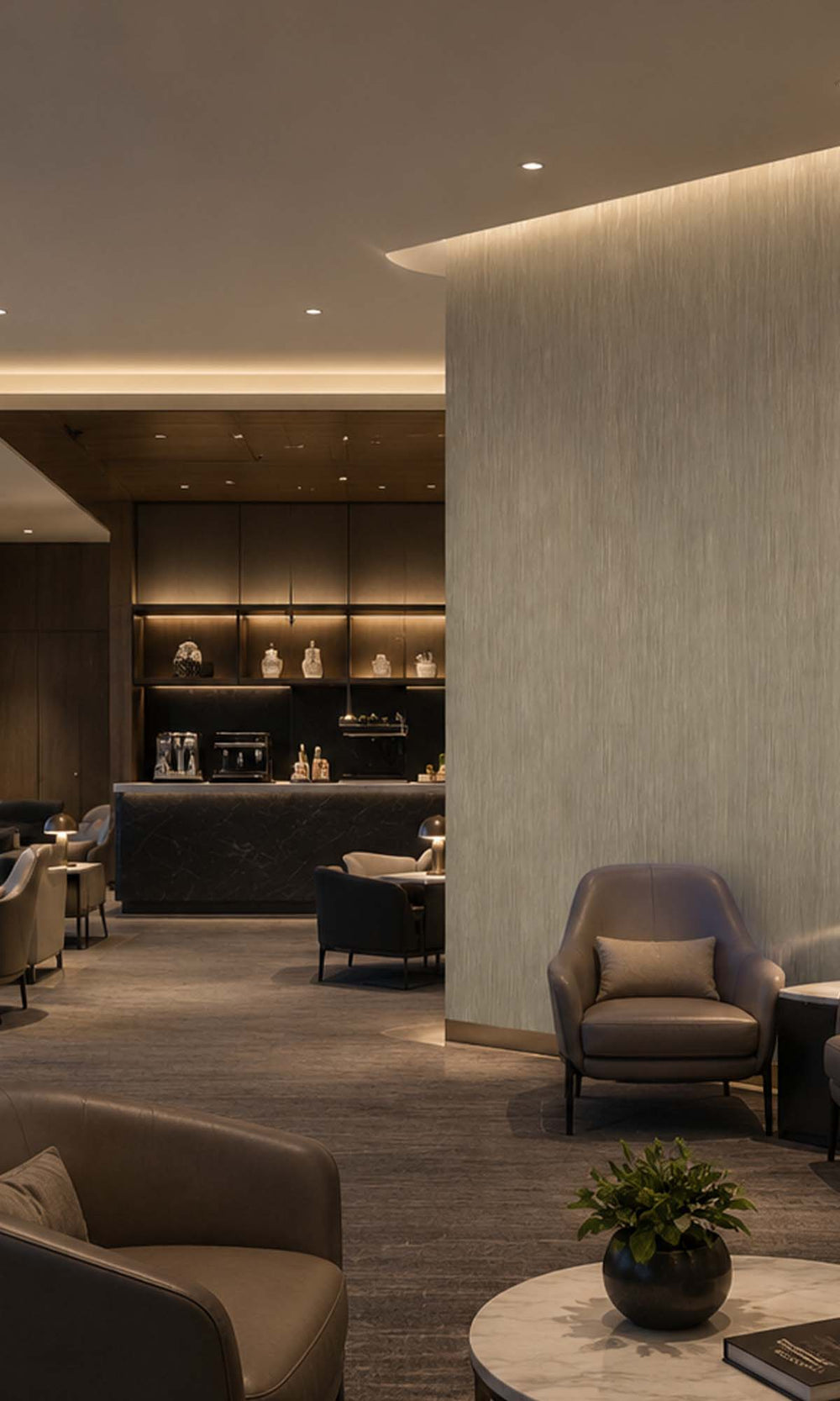 Taupe Basic Textured Vinyl Commercial Wallpaper C7569