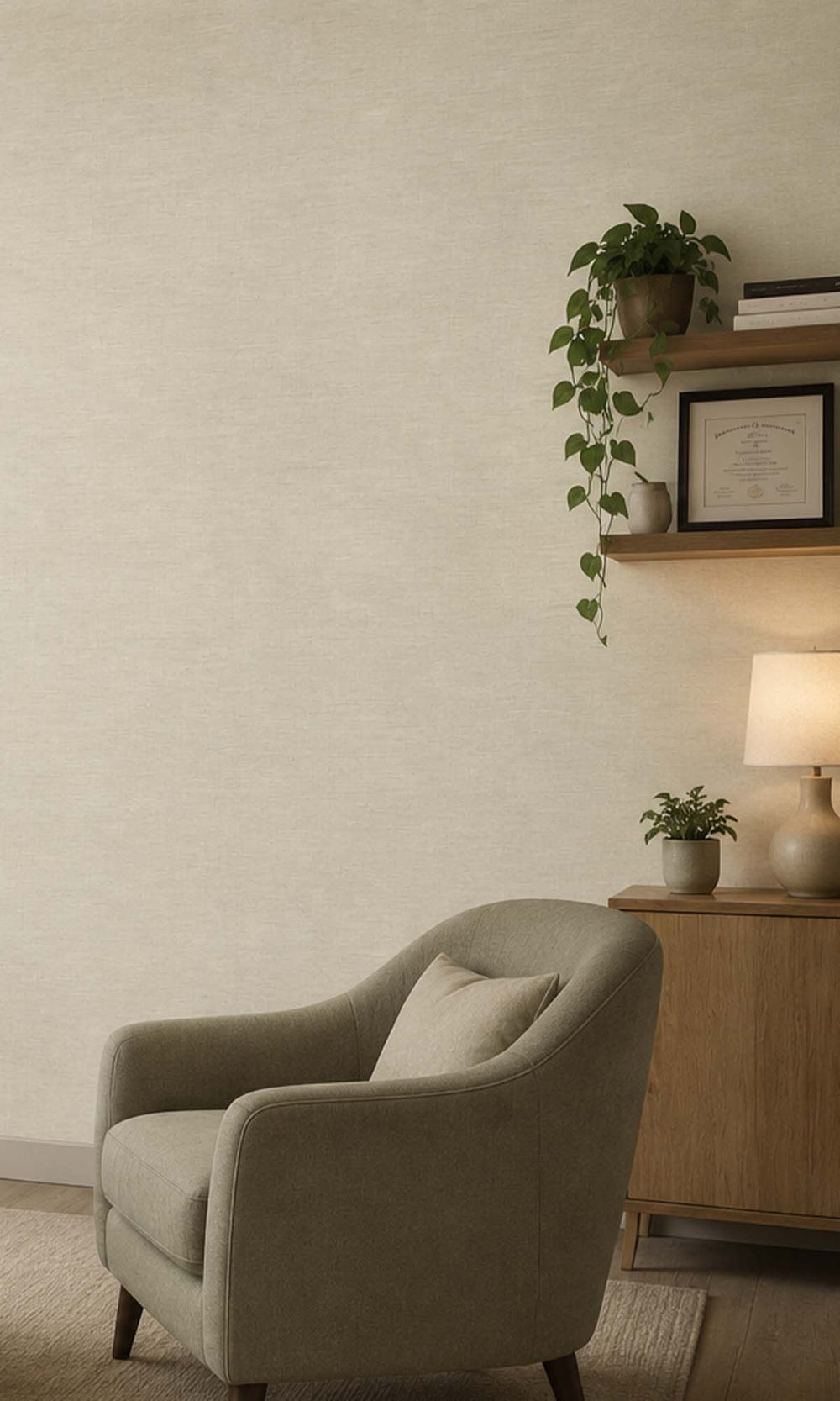Walnut Geometric Lines Vinyl Commercial Wallpaper C7592