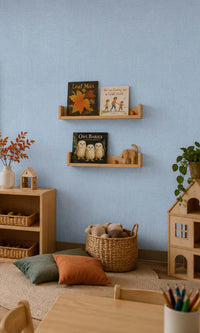 Crisp Blue Fabric Like Textured Vinyl Commercial Wallpaper C7603