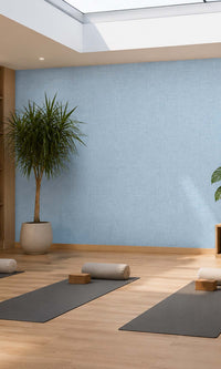 Crisp Blue Fabric Like Textured Vinyl Commercial Wallpaper C7603