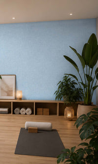 Crisp Blue Fabric Like Textured Vinyl Commercial Wallpaper C7603