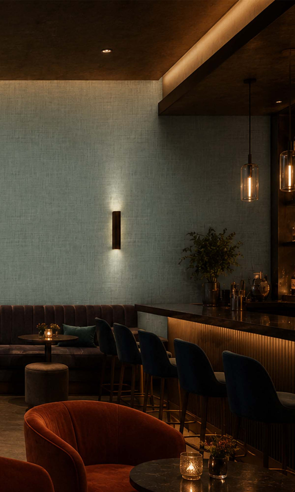 Sage Fabric Like Textured Vinyl Commercial Wallpaper C7604