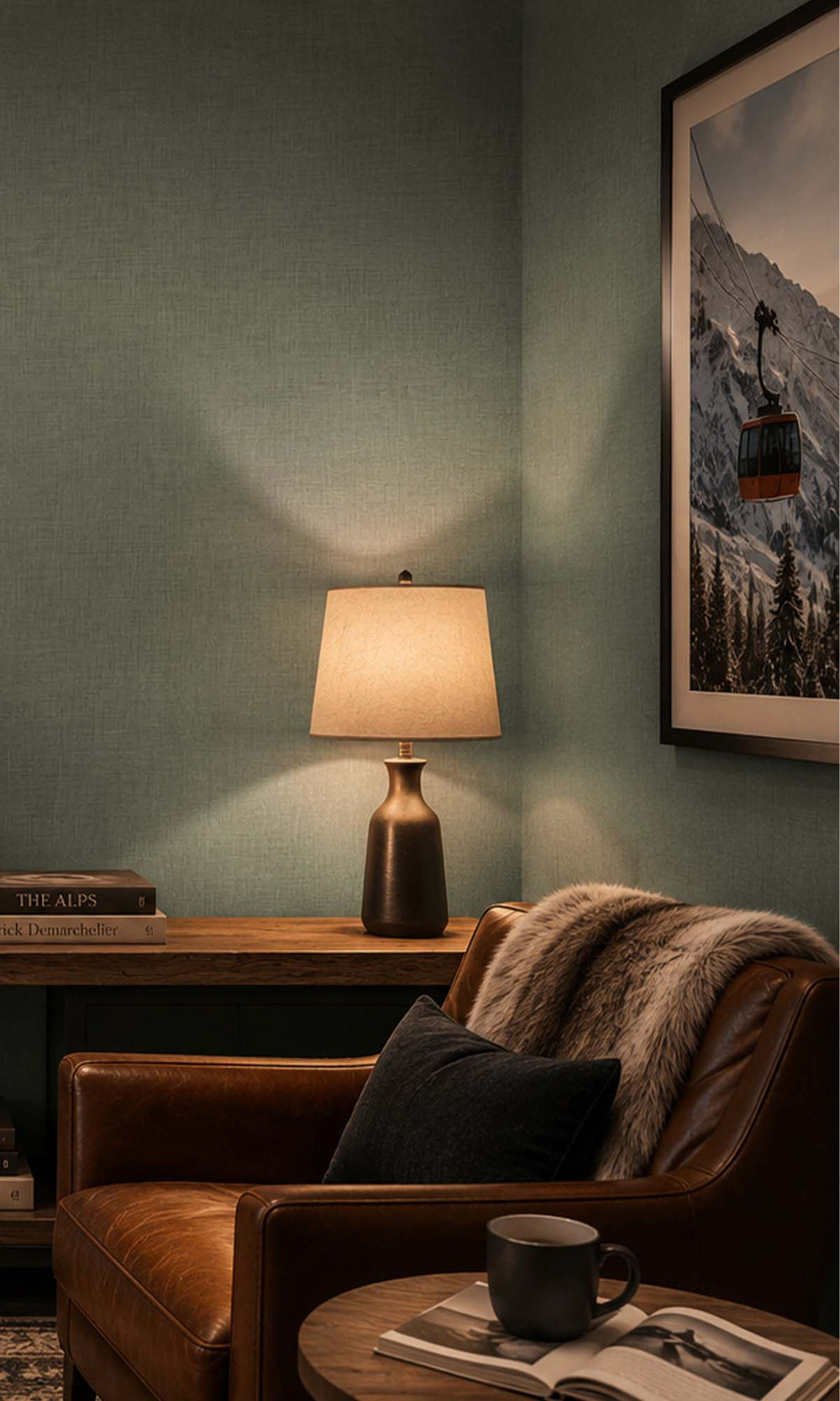 Lush Fern Fabric Like Textured Vinyl Commercial Wallpaper C7605