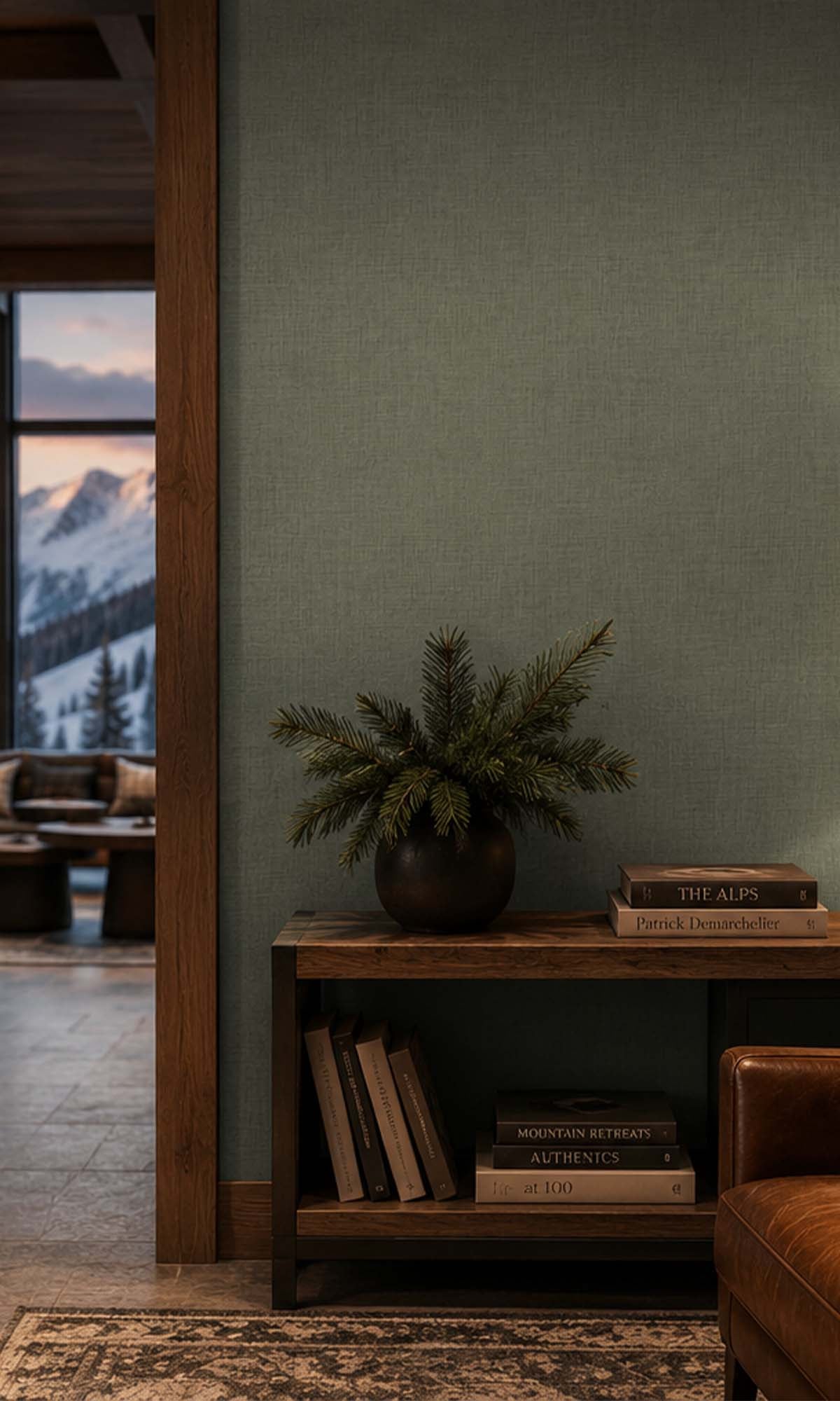 Lush Fern Fabric Like Textured Vinyl Commercial Wallpaper C7605