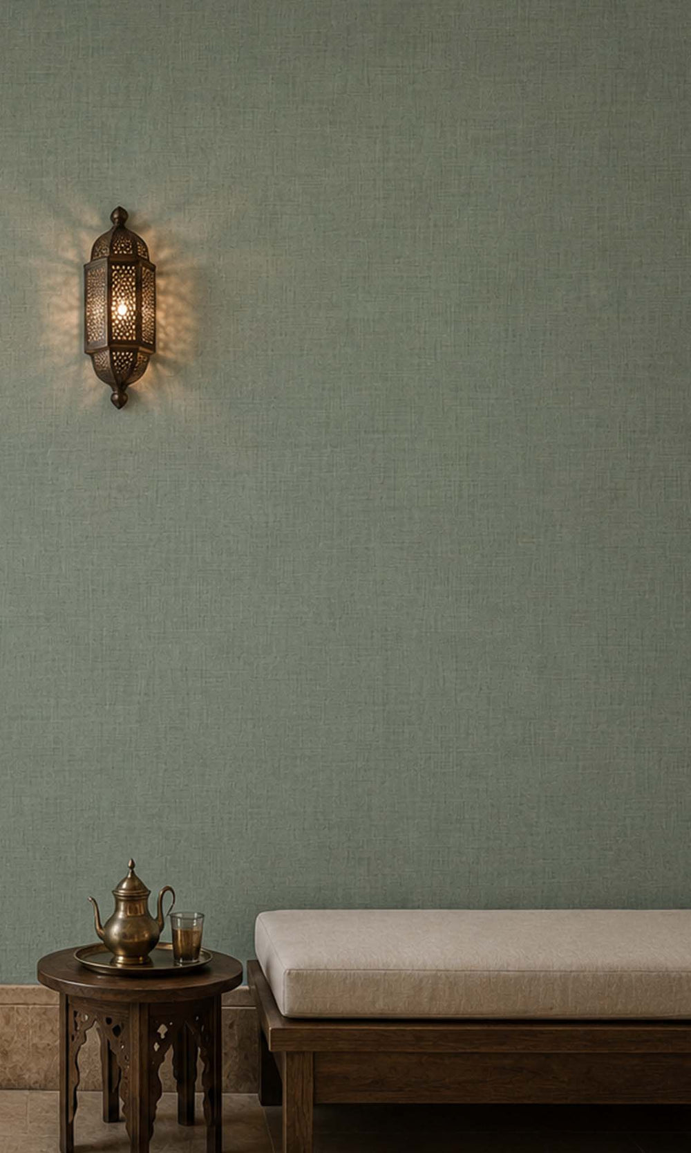 Lush Fern Fabric Like Textured Vinyl Commercial Wallpaper C7605