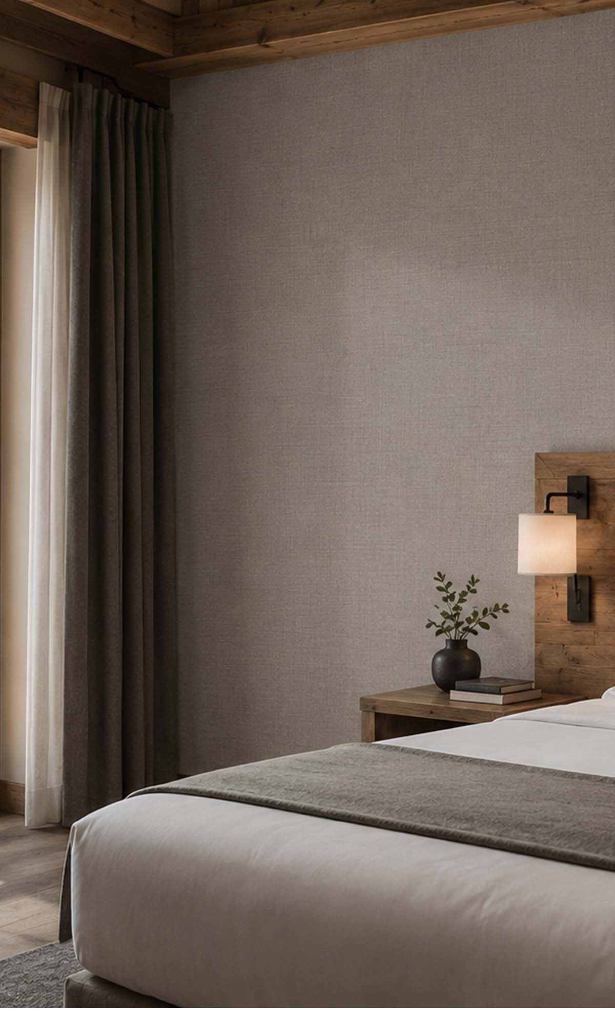 Grey Linen Textured Vinyl Commercial Wallpaper C7611