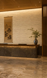 Willow Branch Grasscloth Inspired Vinyl Commercial Wallpaper C7620
