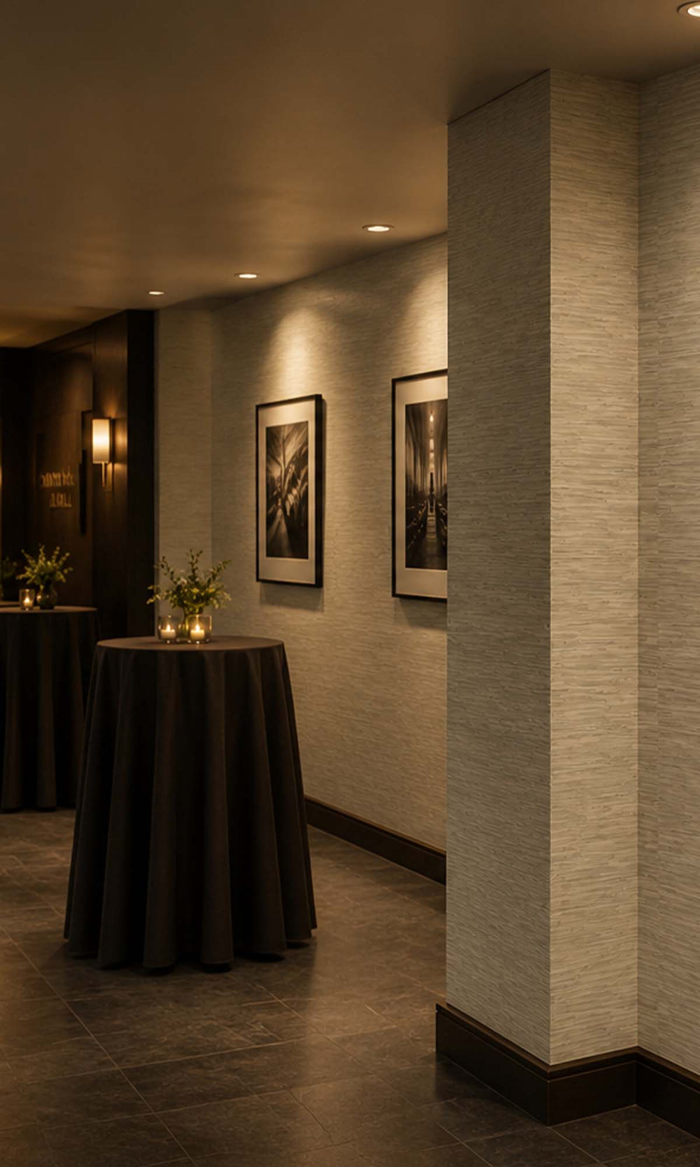 Smoke Embers Grasscloth Inspired Vinyl Commercial Wallpaper C7621