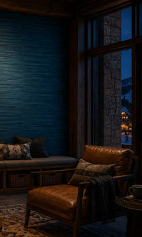 Royal Blue Abstract Planks Vinyl Commercial Wallpaper C7631