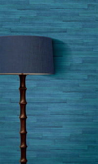 Royal Blue Abstract Planks Vinyl Commercial Wallpaper C7631