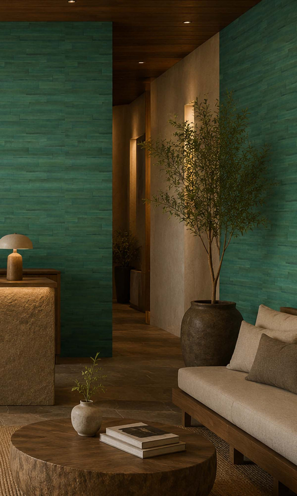 Greenhouse Abstract Planks Vinyl Commercial Wallpaper C7633