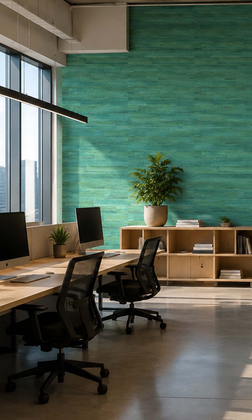 Greenhouse Abstract Planks Vinyl Commercial Wallpaper C7633