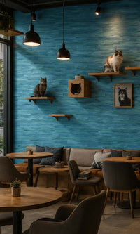 Marine Abstract Planks Vinyl Commercial Wallpaper C7636