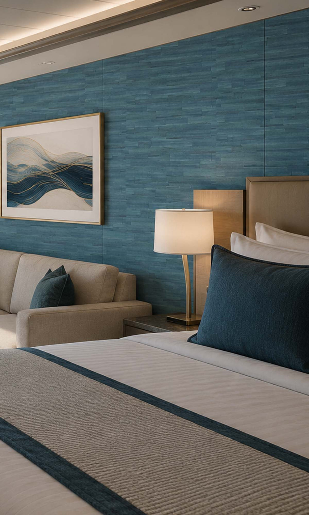 Marine Abstract Planks Vinyl Commercial Wallpaper C7636