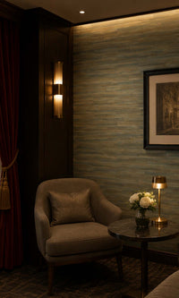 Natural Brown Abstract Planks Vinyl Commercial Wallpaper C7637