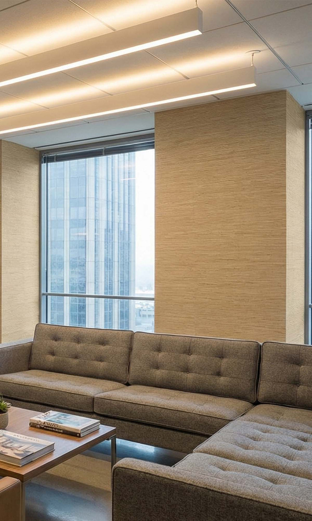 Parchment Faux Grasscloth Textured Vinyl Commercial Wallpaper C7724
