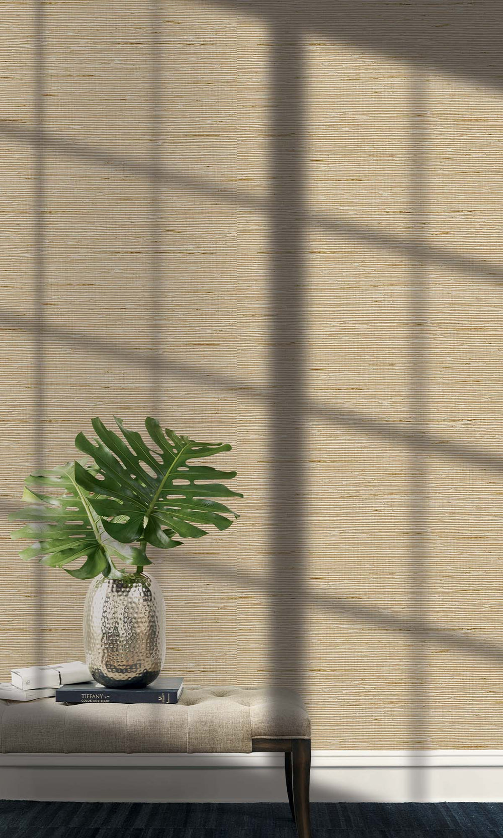 Parchment Faux Grasscloth Textured Vinyl Commercial Wallpaper C7724