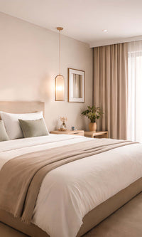 Alba Beige Faux Linen Weave Textured Vinyl Commercial Wallpaper C7734