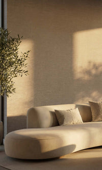 Beige Faux Linen Weave Textured Vinyl Commercial Wallpaper C7736