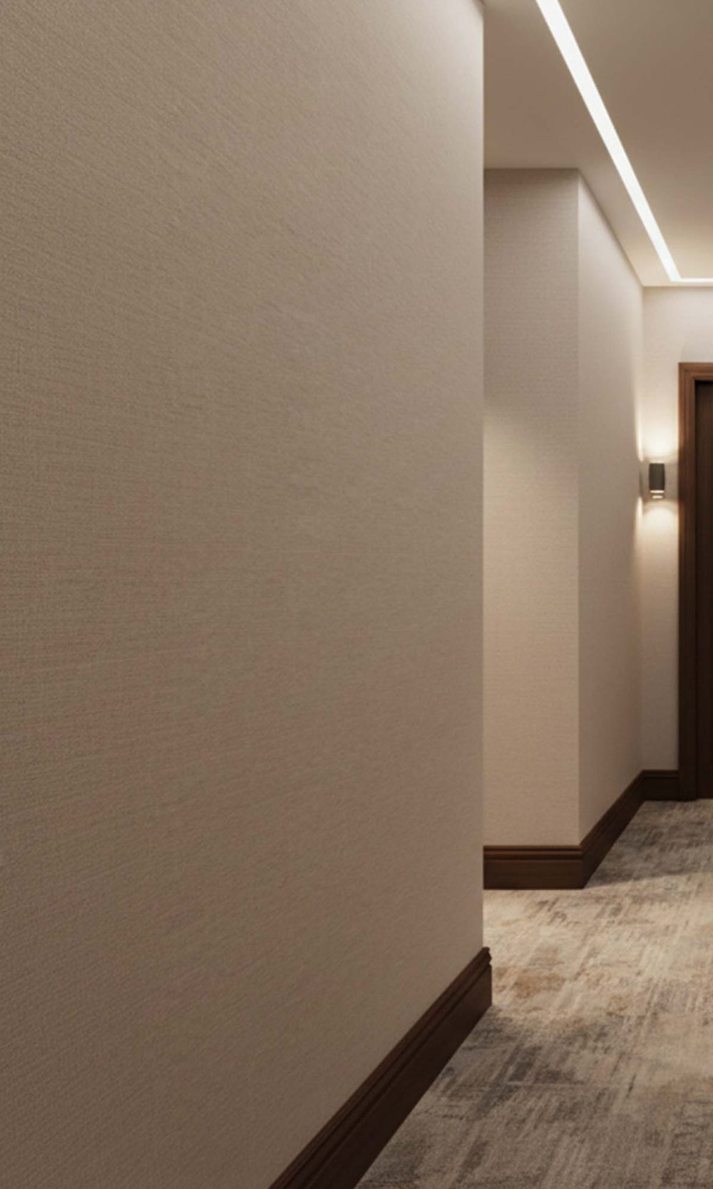 Beige Faux Linen Weave Textured Vinyl Commercial Wallpaper C7736