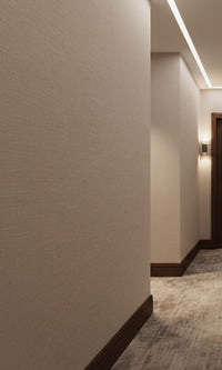 Beige Faux Linen Weave Textured Vinyl Commercial Wallpaper C7736