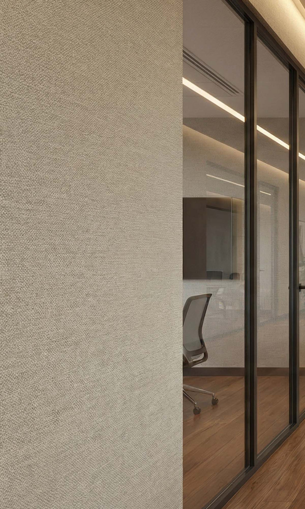 Taupe Faux Linen Weave Textured Vinyl Commercial Wallpaper C7739