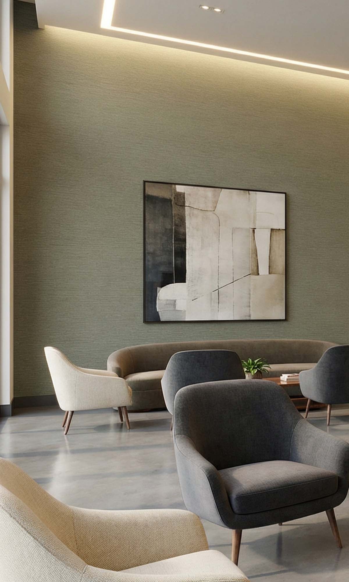Coffee Faux Stone Look Textured Vinyl Commercial Wallpaper C7748