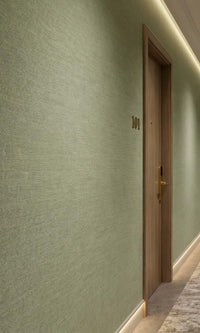 Sage Faux Fine Weave Textured Vinyl Commercial Wallpaper C7756