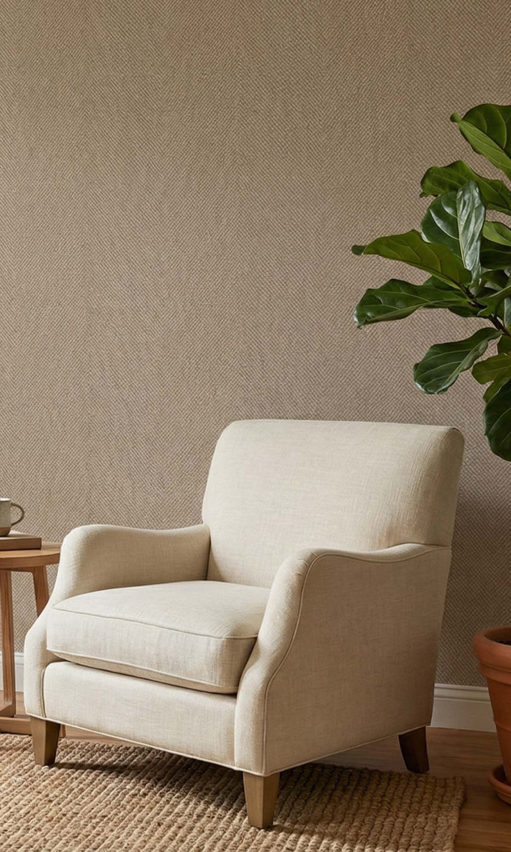 Cinnamon Faux Speckled Stone Textured Vinyl Commercial Wallpaper C7763
