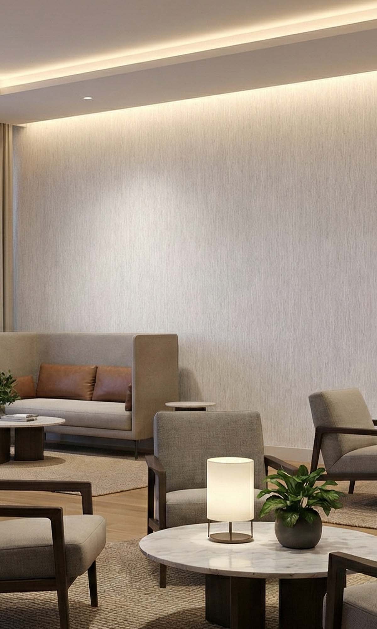 Smoke Ribbed Stripe Effect Textured Vinyl Commercial Wallpaper C7771
